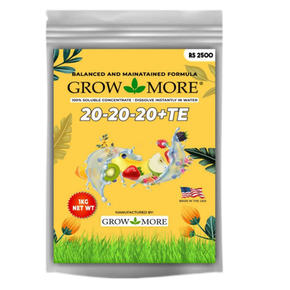 Grow More Garden Fertilizer 1 Kg Pack (20-20-20+TE) Imported From USA Umbiz
