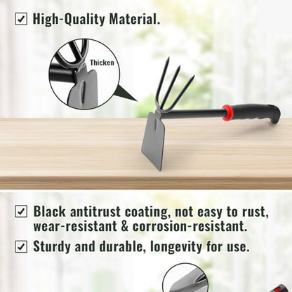 Gardening Tool 2 in 1 Hoe - Dual Use Hoe and Rake Gardening Digging Hoe with Non Slip Handle (Assorted Color) Umbiz