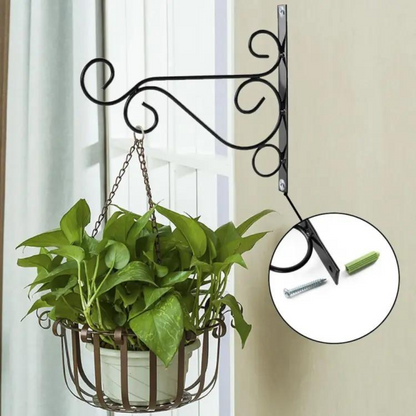 Iron Garden Wall Hanging Stand, Flower Pot hanger - Hanging Light Stand, Pot Hanging Stand -Wall Mounted Plant Hook Flower Hook, Decoration for Garden Basket Umbiz
