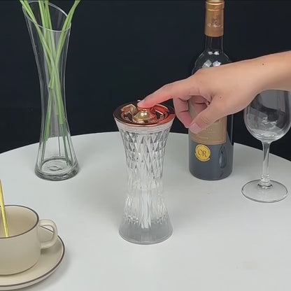 3D Crystal Rose LED Table Lamp – Glass Touch Ambient Light & Humidifier