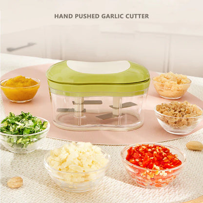 Manual Vegetable Chopper & Food Processor - Multi Blade Cutter for Kitchen