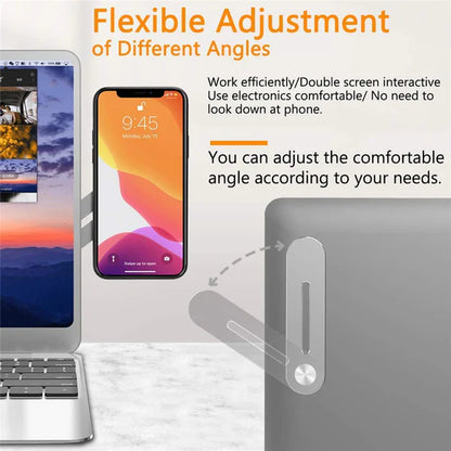 Magnetic Foldable Laptop Phone Holder – Adjustable Mount for Dual Screen Setup
